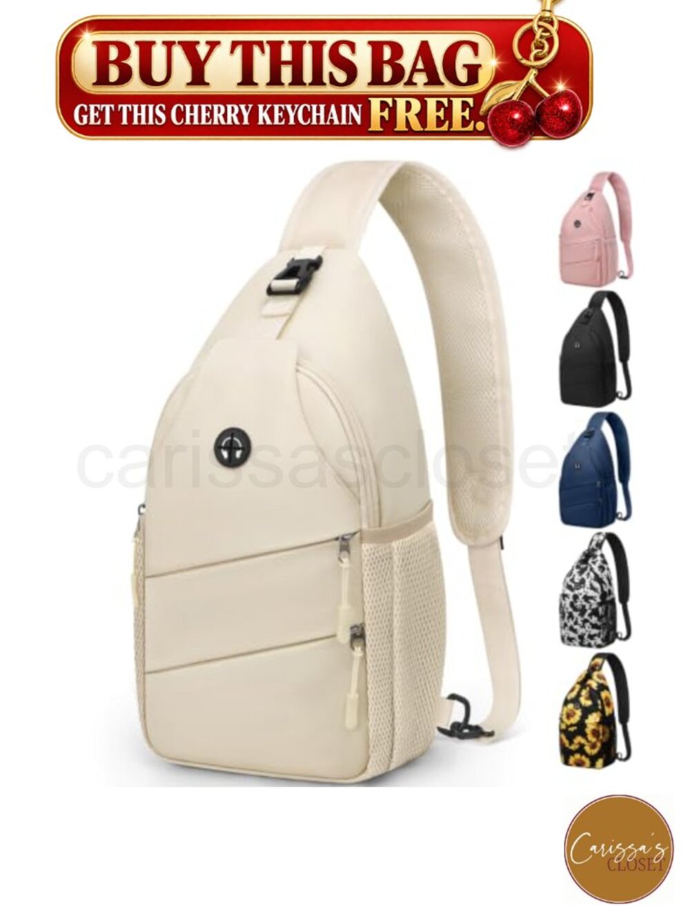 ✨ Pritent Crossbody Sling Bag Backpack Convertible Shoulder Strap Waterproof